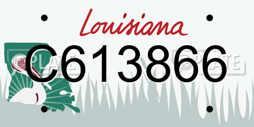 C613866 Louisiana License Plate