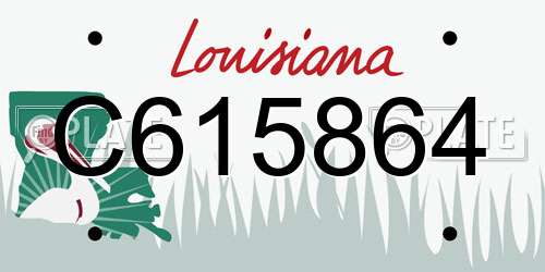 C615864 Louisiana License Plate