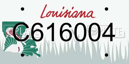 C616004 Louisiana License Plate