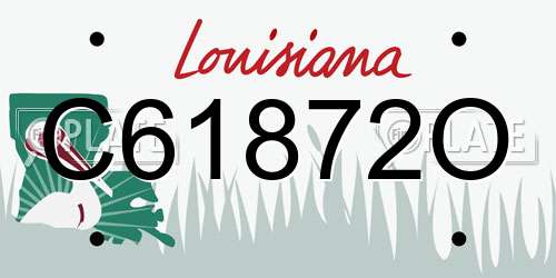 C61872O Louisiana License Plate