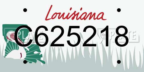 C625218 Louisiana License Plate