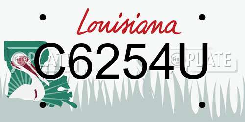C6254U Louisiana License Plate