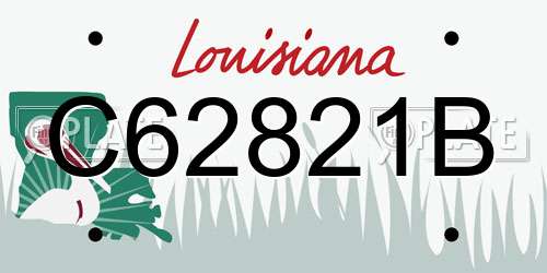 C62821B Louisiana License Plate