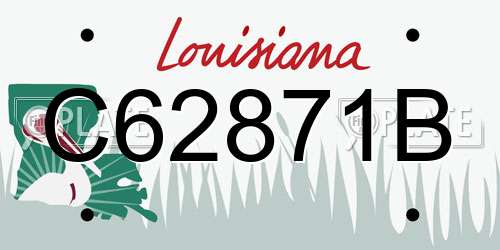 C62871B Louisiana License Plate