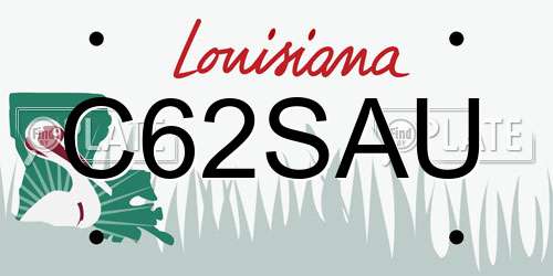 C62SAU Louisiana License Plate