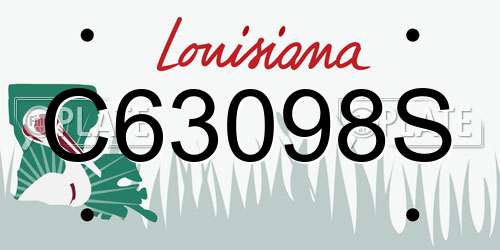 C63098S Louisiana License Plate