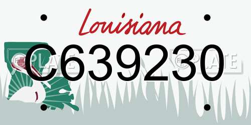 C639230 Louisiana License Plate
