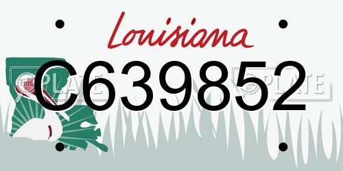 C639852 Louisiana License Plate