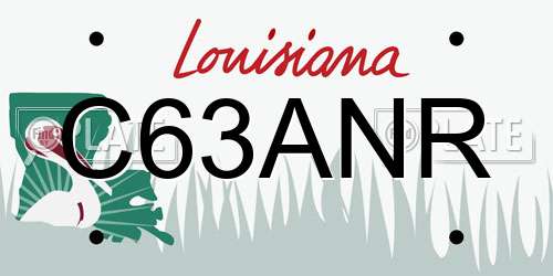 C63ANR Louisiana License Plate