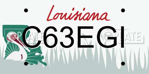 C63EGI Louisiana License Plate