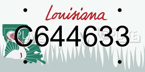 C644633 Louisiana License Plate