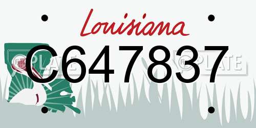 C647837 Louisiana License Plate