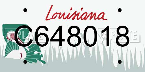 C648018 Louisiana License Plate