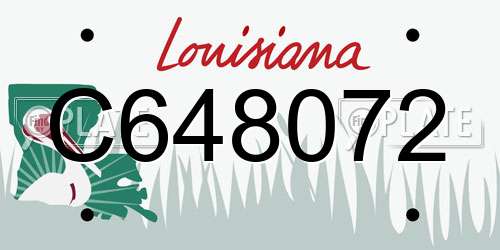 C648072 Louisiana License Plate
