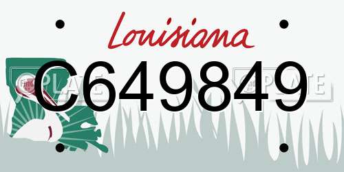 C649849 Louisiana License Plate