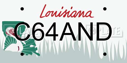 C64AND Louisiana License Plate