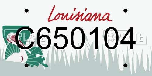 C650104 Louisiana License Plate
