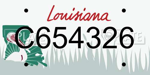 C654326 Louisiana License Plate