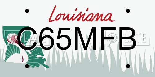 C65MFB Louisiana License Plate