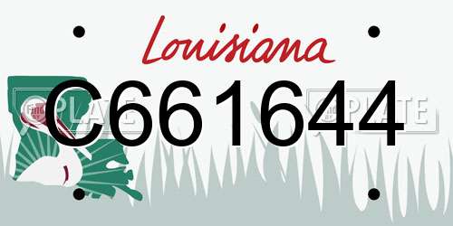 C661644 Louisiana License Plate