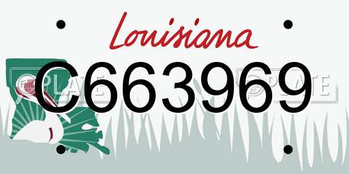 C663969 Louisiana License Plate