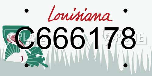 C666178 Louisiana License Plate