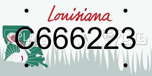 C666223 Louisiana License Plate