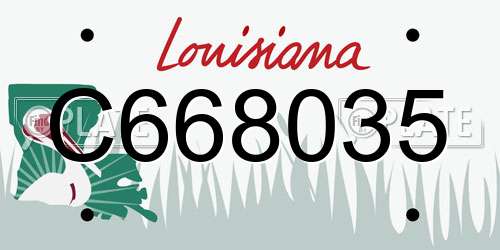C668035 Louisiana License Plate