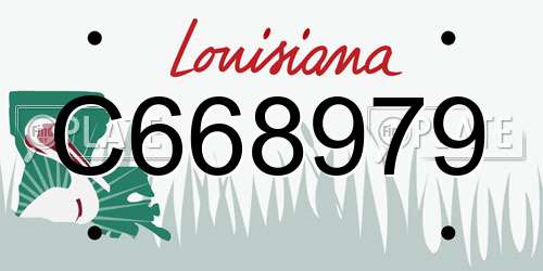 C668979 Louisiana License Plate
