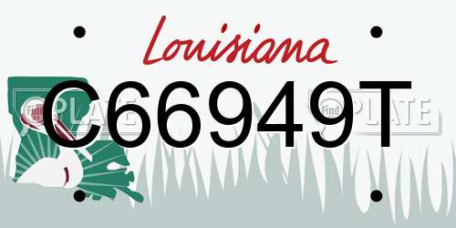 C66949T Louisiana License Plate