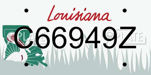 C66949Z Louisiana License Plate