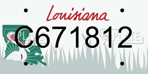C671812 Louisiana License Plate