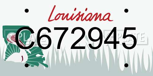 C672945 Louisiana License Plate