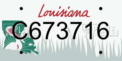 C673716 Louisiana License Plate