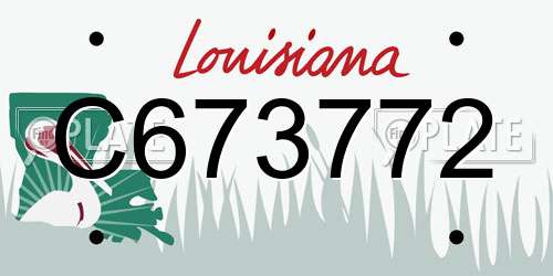 C673772 Louisiana License Plate