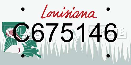 C675146 Louisiana License Plate