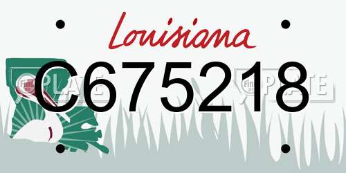 C675218 Louisiana License Plate