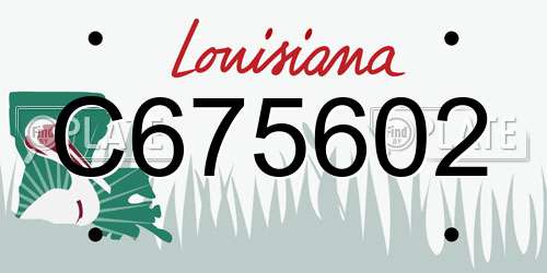 C675602 Louisiana License Plate