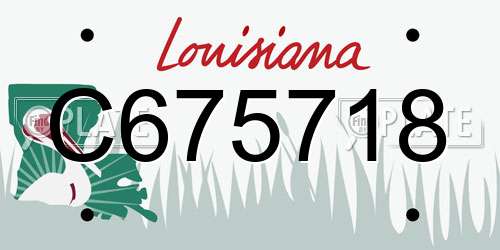 C675718 Louisiana License Plate