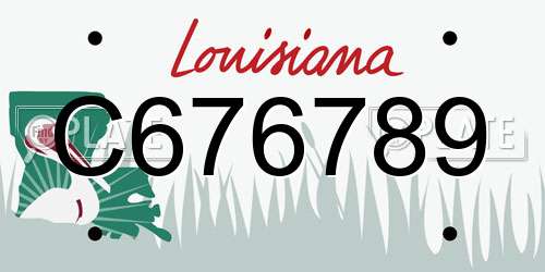 C676789 Louisiana License Plate
