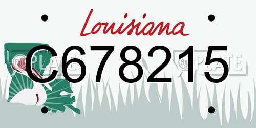 C678215 Louisiana License Plate