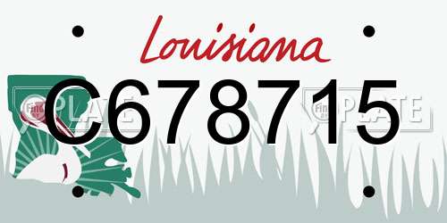 C678715 Louisiana License Plate