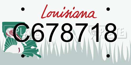 C678718 Louisiana License Plate