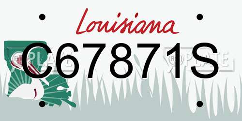 C67871S Louisiana License Plate