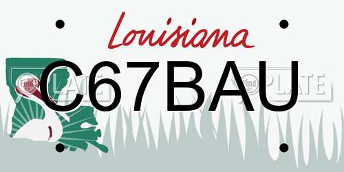 C67BAU Louisiana License Plate