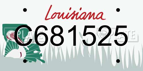 C681525 Louisiana License Plate
