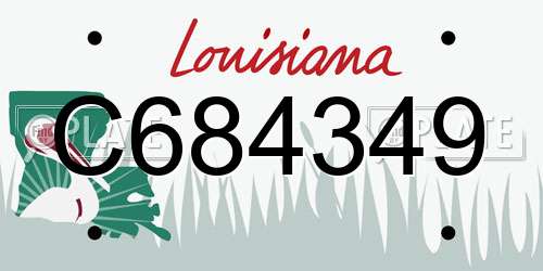 C684349 Louisiana License Plate