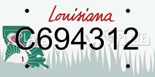 C694312 Louisiana License Plate