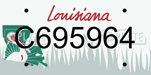 C695964 Louisiana License Plate
