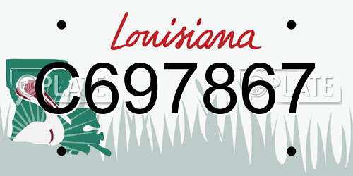 C697867 Louisiana License Plate